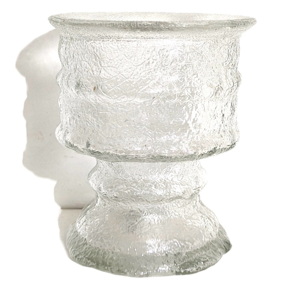 USA VintageTextured Glass Candle Holder
